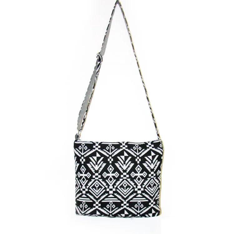 Bohemian Women's Shoulder Bag Crossbody Cotton Canvas Small Flap Handbag Purse