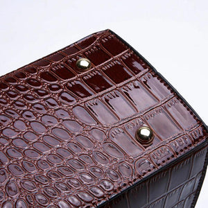 Crocodile Pattern Shoulder Bag PU Leather Crossbody Handbag Tote Bag