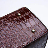 Crocodile Pattern Shoulder Bag PU Leather Crossbody Handbag Tote Bag