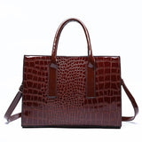 Crocodile Pattern Shoulder Bag PU Leather Crossbody Handbag Tote Bag