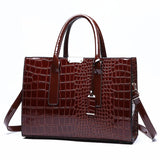 Crocodile Pattern Shoulder Bag PU Leather Crossbody Handbag Tote Bag