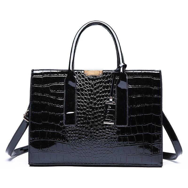 Crocodile Pattern Shoulder Bag PU Leather Crossbody Handbag Tote Bag