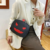 Halloween Devil Pumpkin Shaped Crossbody Handbag with Chain Strap