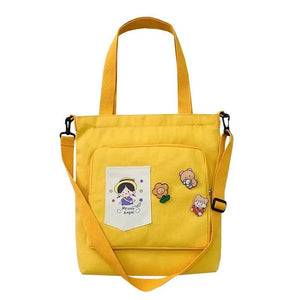 Canvas Messenger Bag Women's College Student Handbag