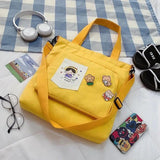 Canvas Messenger Bag Women's College Student Handbag