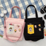 Canvas Messenger Bag Women's College Student Handbag