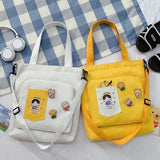 Canvas Messenger Bag Women's College Student Handbag