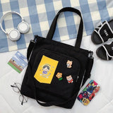 Canvas Messenger Bag Women's College Student Handbag