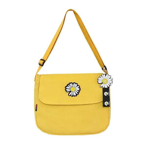Small Daisy Canvas Shoulder Bag for Women