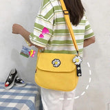 Small Daisy Canvas Shoulder Bag for Women