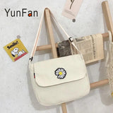 Small Daisy Canvas Shoulder Bag for Women