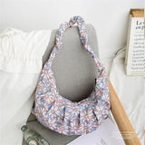 Canvas Purses And Handbags Shoulder Bag Half Moon Bags For Women Handbags Ruched