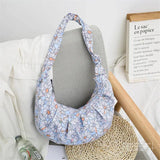 Canvas Purses And Handbags Shoulder Bag Half Moon Bags For Women Handbags Ruched