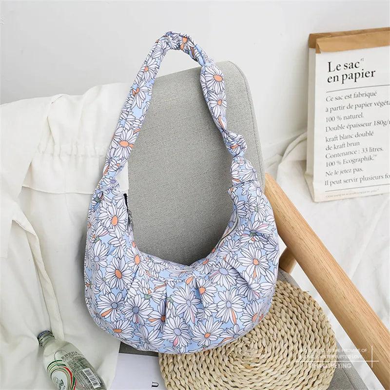 Canvas Purses And Handbags Shoulder Bag Half Moon Bags For Women Handbags Ruched