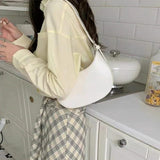 Women's Half-moon Underarm Bag Casual Shoulder Crossbody Solid Handbags