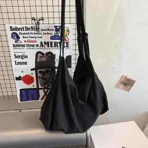 Lazy Wind Canvas Bag Japanese Retro Minimalist Shoulder Messenger Handbag