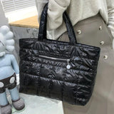 Quilted Plaid Tote Bag Large Capacity Women's Shoulder Bag