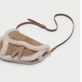 Winter Lamb Saddle Shoulder Bag Women Crossbody Bags