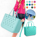 Women's Beach Tote Bag Pool Handbag Hollow Out Washable Solid Candy Bag