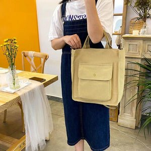 Corduroy Shoulder Bag Solid Buckle Messenger Bag Small Square Pouch