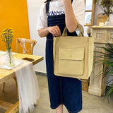 Corduroy Shoulder Bag Solid Buckle Messenger Bag Small Square Pouch