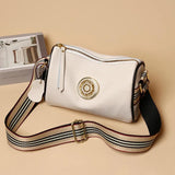 Leather Handbags Rotating Metal Lock Shoulder Bags