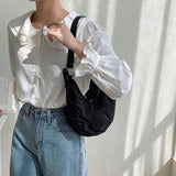 Spring Summer Women's Shoulder Bag Pleated Nylon Hobos Versatile Female Handbag