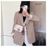 Bear Print Crossbody Bag Cartoon Design Small Square Purse for Women