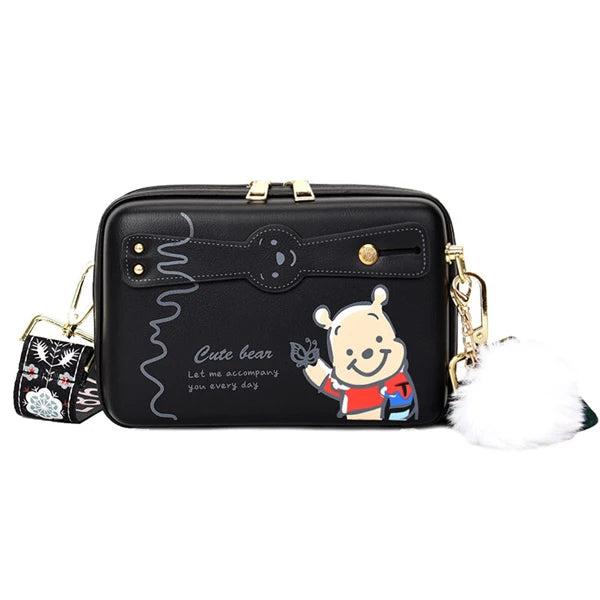 Bear Print Crossbody Bag Cartoon Design Small Square Purse for Women