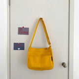 Solid Canvas Shoulder Bag Female Casual Shoulder Messenger Bag Style Women Sling