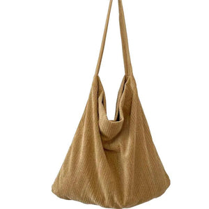 Corduroy Shoulder Bag for Women Reusable Shopping Tote