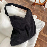 Corduroy Shoulder Bag for Women Reusable Shopping Tote