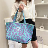 Leopard Women Handbags Large Capacity Totes Bags Canvas Top Handle Bag