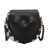 Heart Shape Shoulder Bag Mini Leather Crossbody
