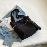 Corduroy Shopper Bag Autumn Winter Canvas Tote B535