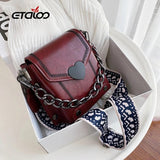 Vintage Sequined Shoulder Bag Women Leather Handbags Ladies HandBag