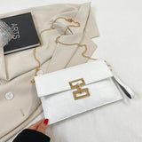 Women's Silver Messenger Square Bag Handbag Purse Crossbody Bag B510