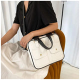 High-capacity Women's Shoulder Bag PU Leather Briefcase