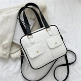High-capacity Women's Shoulder Bag PU Leather Briefcase