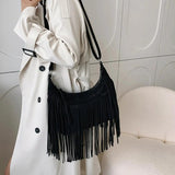 Fringe Tassel Satchel Handbag Adjustable Strap