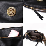 Women Leather Handbags Rotating Metal Lock Shoulder Bags Female Messenger Bag