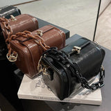 Retro Box Bag High Pu Leather Crossbody Bag Women's Handbags
