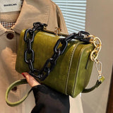 Retro Box Bag High Pu Leather Crossbody Bag Women's Handbags