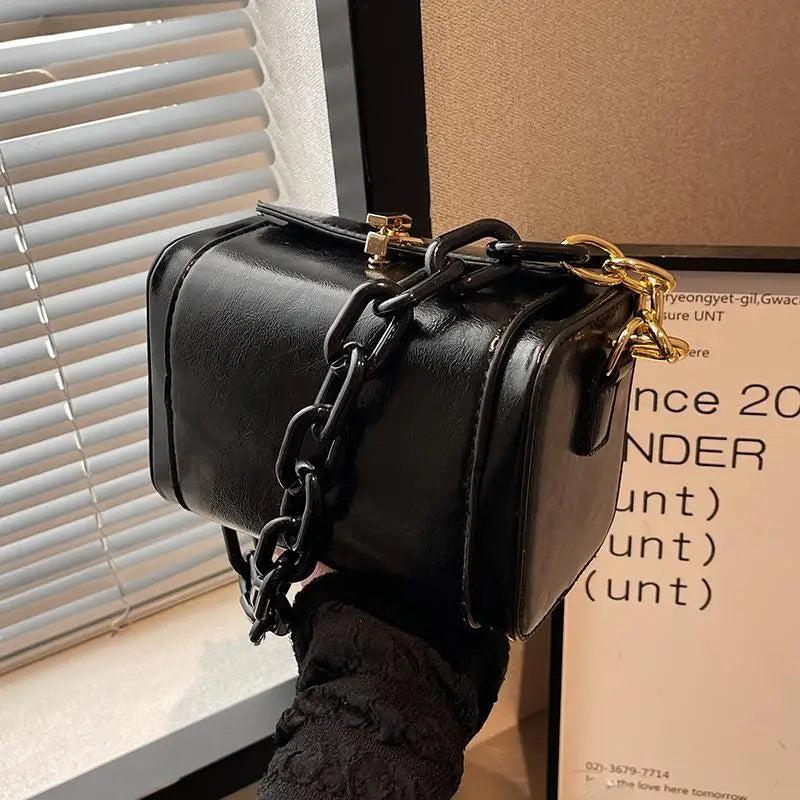 Retro Box Bag High Pu Leather Crossbody Bag Women's Handbags