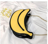 Cute Banana Shape PU Leather Chain Ladies Messenger Bag