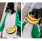 Cute Banana Shape PU Leather Chain Ladies Messenger Bag