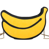 Cute Banana Shape PU Leather Chain Ladies Messenger Bag