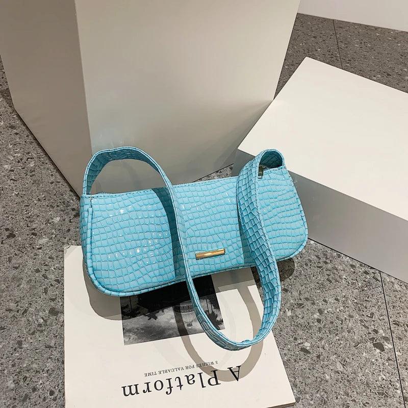 Crocodile Pattern Small PU Leather Shoulder Side Bags for Women