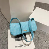 Crocodile Pattern Small PU Leather Shoulder Side Bags for Women