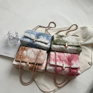 Embroidery Pu Leather Ladies Handbags Chain Strap Flap Crossbody Bags